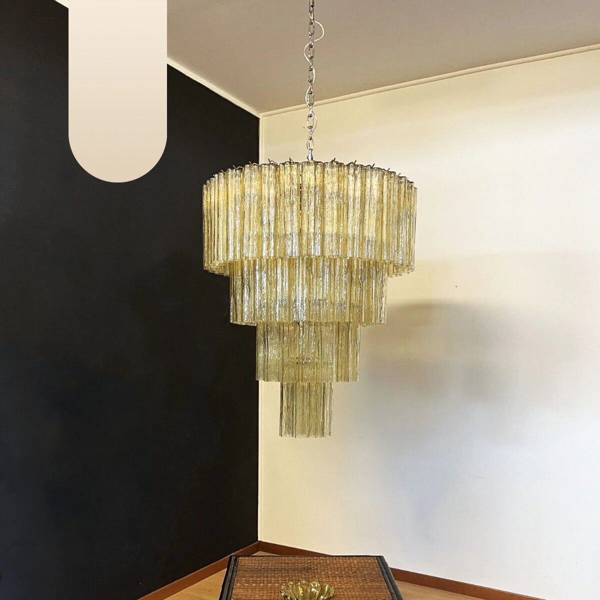 Vintage Murano Amber Glass Chandelier - Nuvé