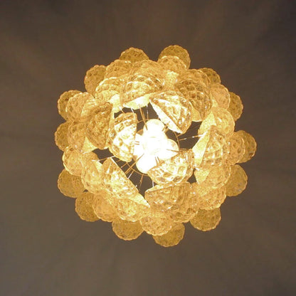 Vintage Murano Amber Glass Petals Chandelier - Nuvé
