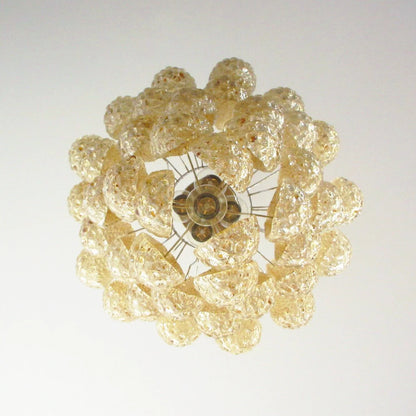 Vintage Murano Amber Glass Petals Chandelier - Nuvé