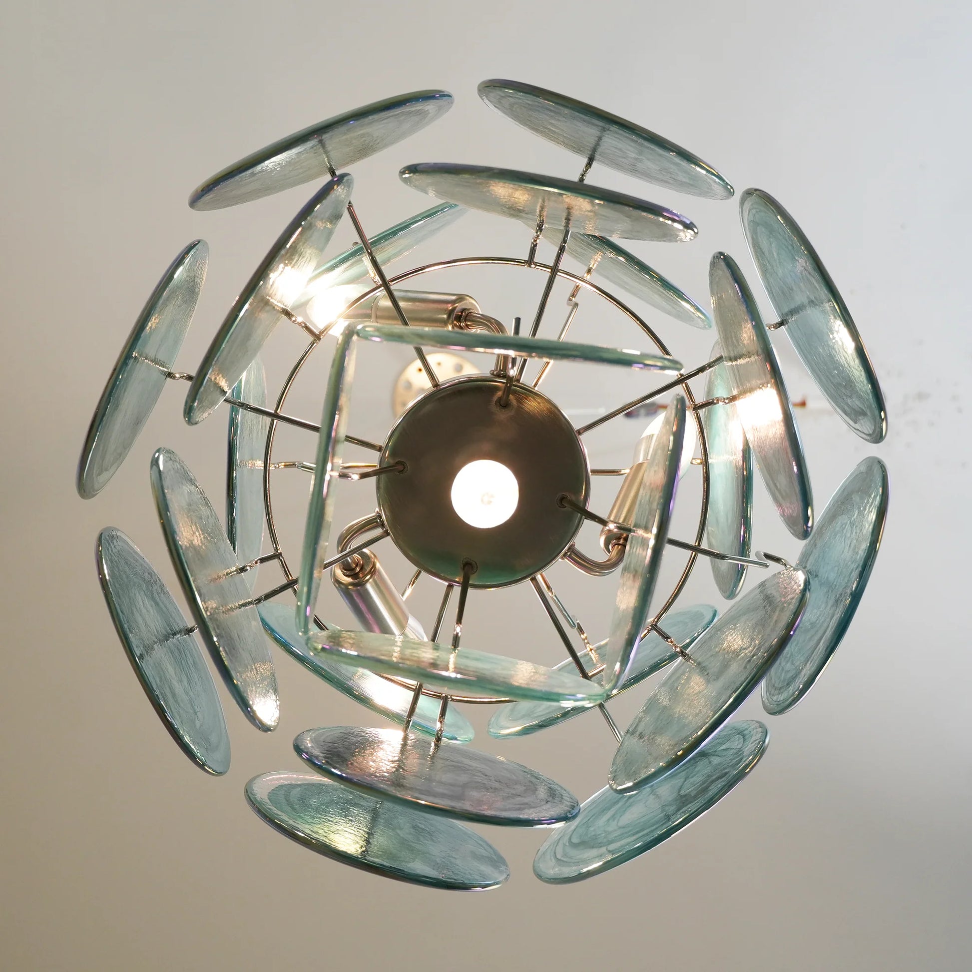 Vintage Murano Blue Glass Disks Chandelier - Nuvé