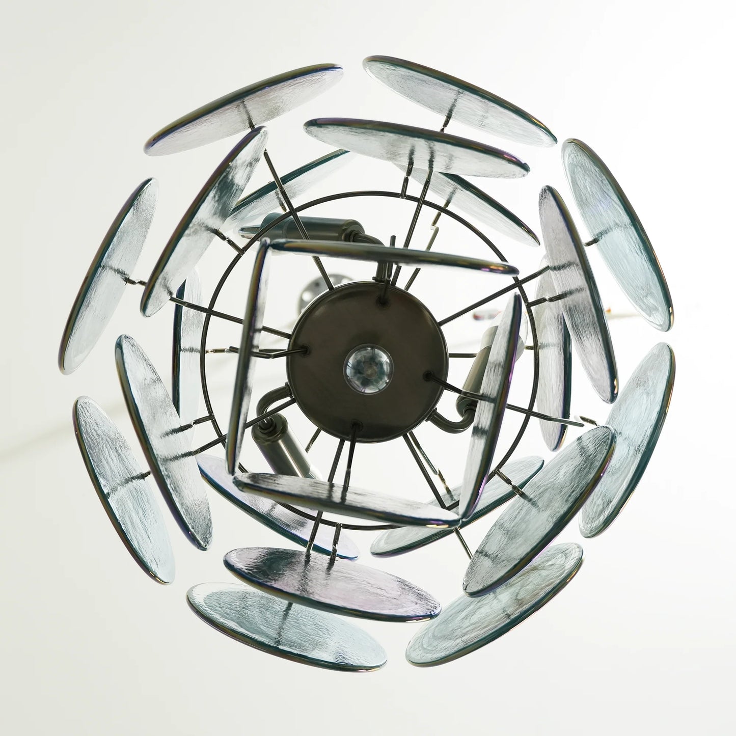 Vintage Murano Blue Glass Disks Chandelier - Nuvé