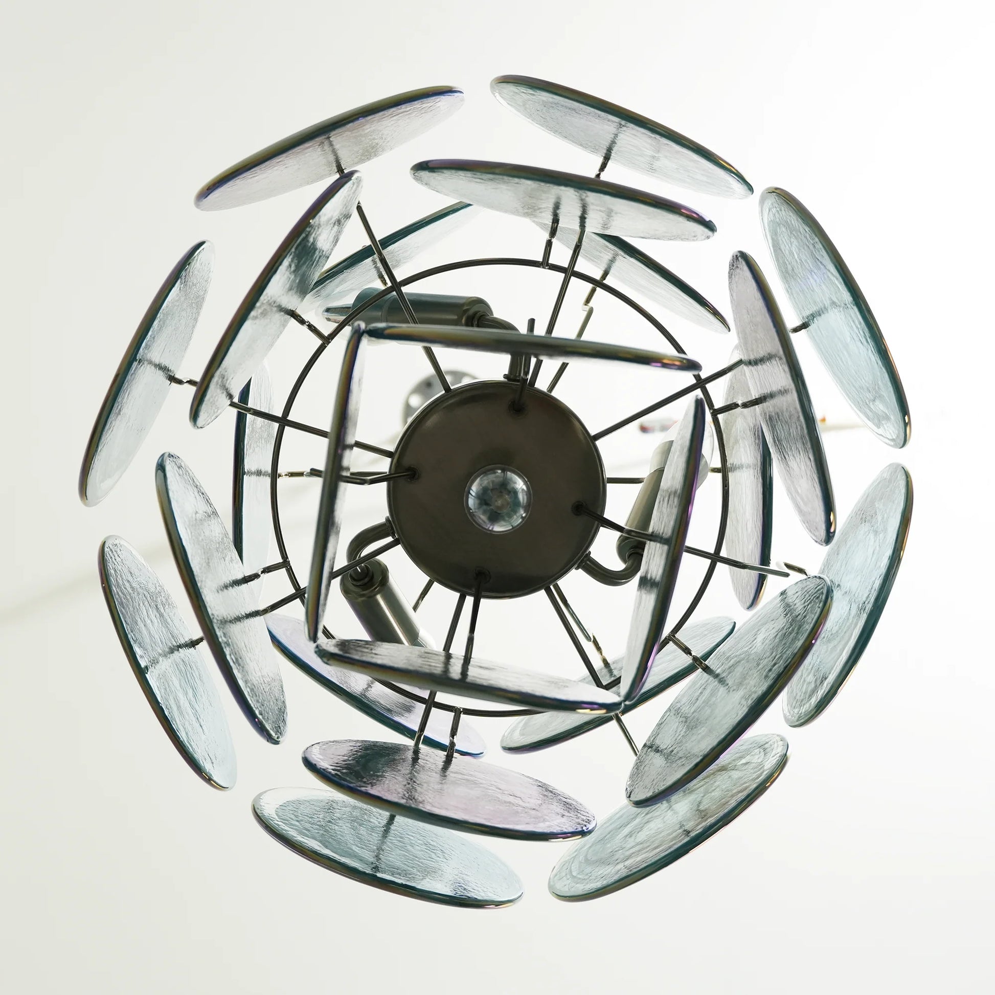 Vintage Murano Blue Glass Disks Chandelier - Nuvé