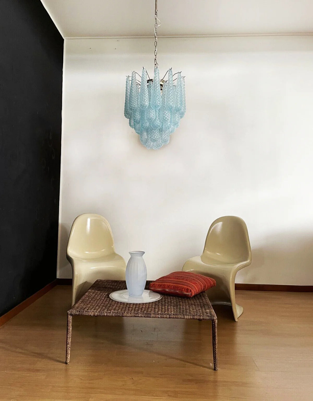 Vintage Murano Blue Glass Petals Chandelier - Nuvé