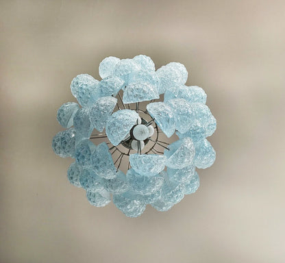 Vintage Murano Blue Glass Petals Chandelier - Nuvé