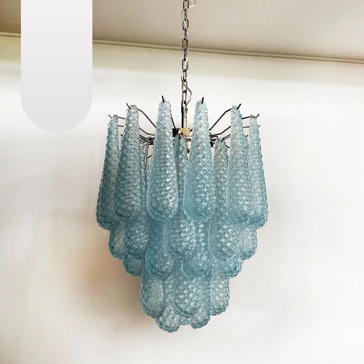 Vintage Murano Blue Glass Petals Chandelier - Nuvé