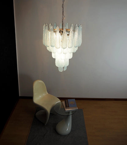 Vintage Murano Blue Petals Drop Glass Chandelier - Nuvé