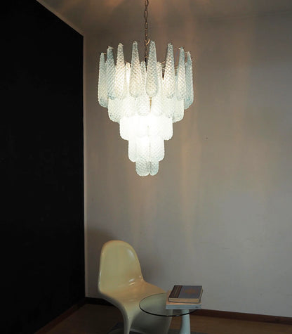 Vintage Murano Blue Petals Drop Glass Chandelier - Nuvé