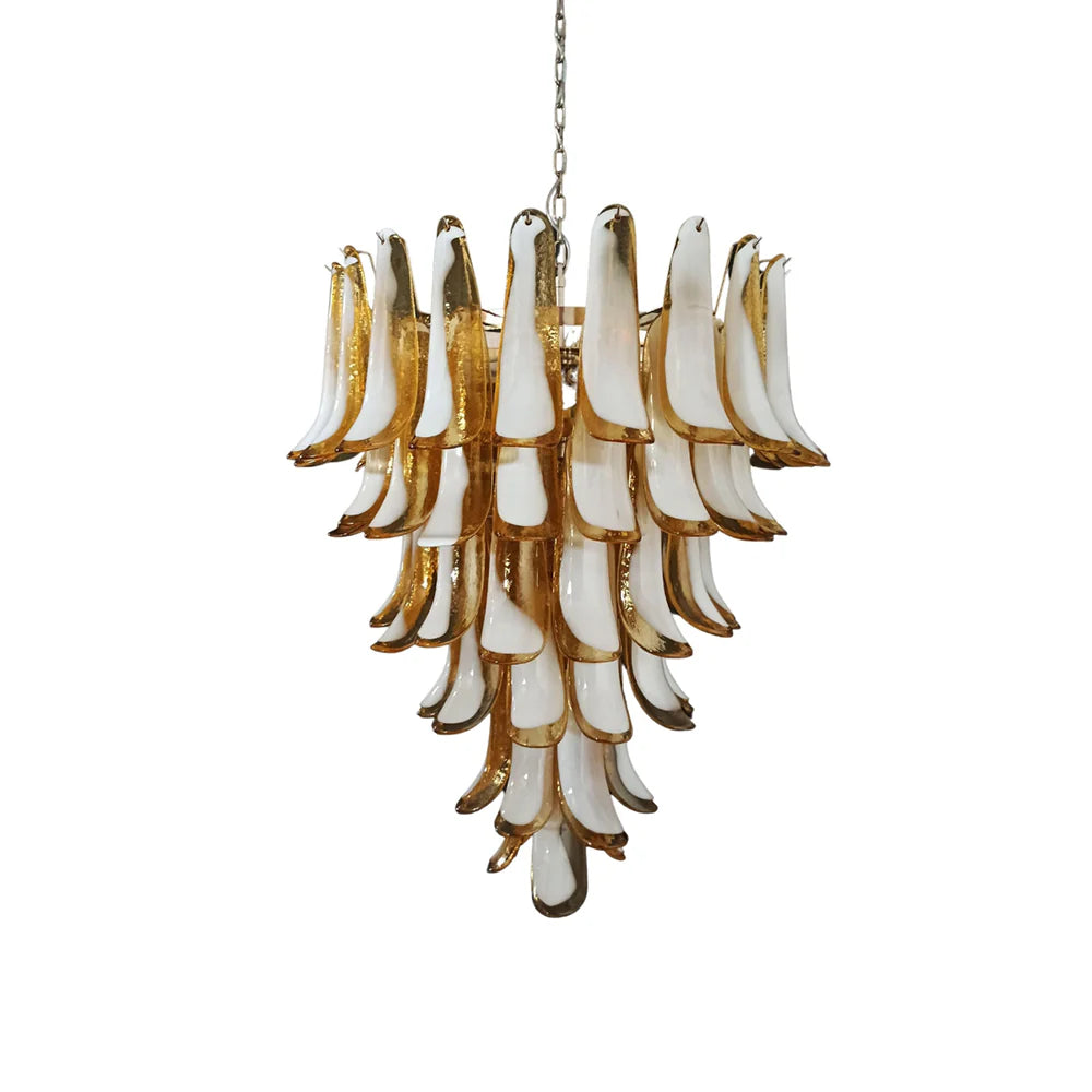 Vintage Murano Caramel Glass Petals Chandelier - Nuvé
