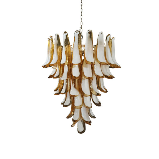 Vintage Murano Caramel Glass Petals Chandelier - Nuvé
