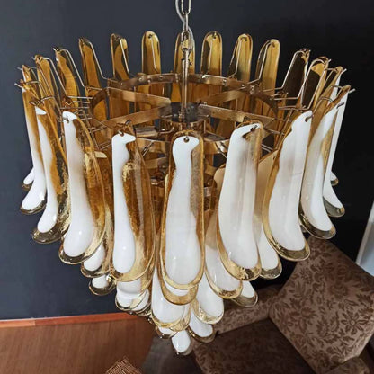 Vintage Murano Caramel Glass Petals Chandelier - Nuvé