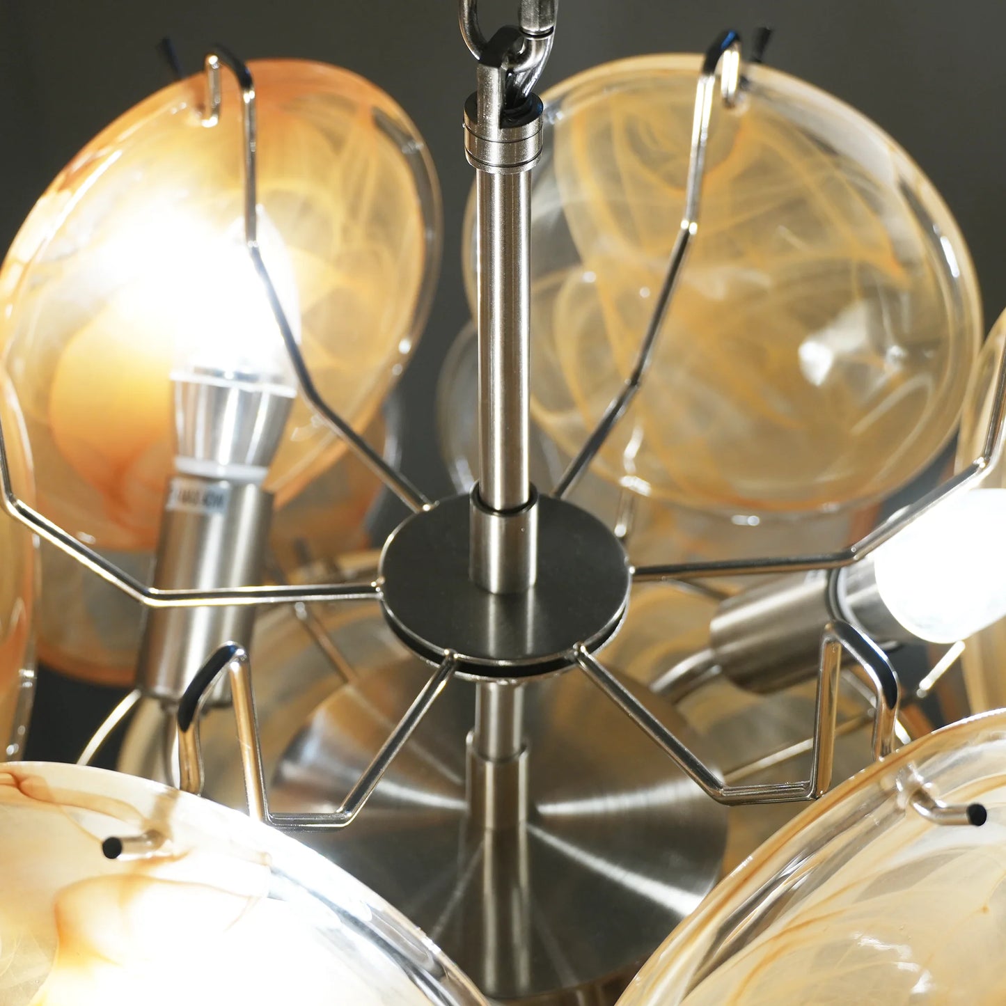 Vintage Murano Gold Glass Disks Chandelier - Nuvé