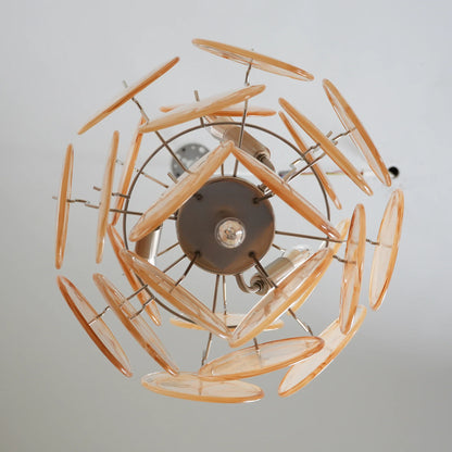 Vintage Murano Gold Glass Disks Chandelier - Nuvé