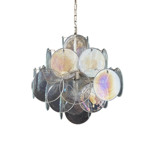 Vintage Murano Iridescent Disks Chandelier - Nuvé