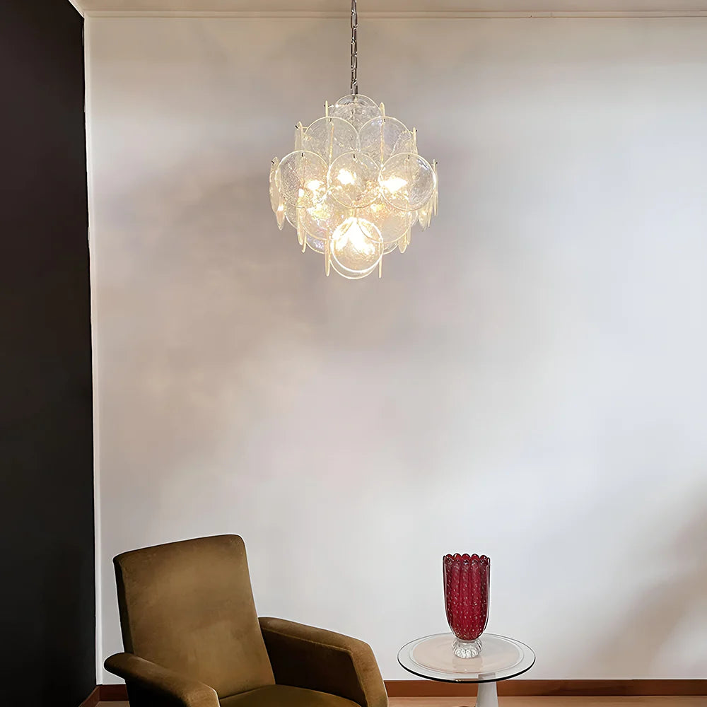 Vintage Murano Iridescent Disks Chandelier - Nuvé