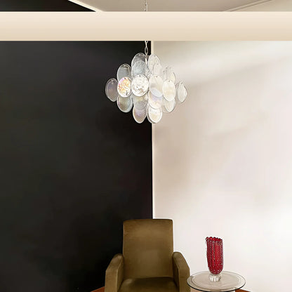 Vintage Murano Iridescent Disks Chandelier - Nuvé