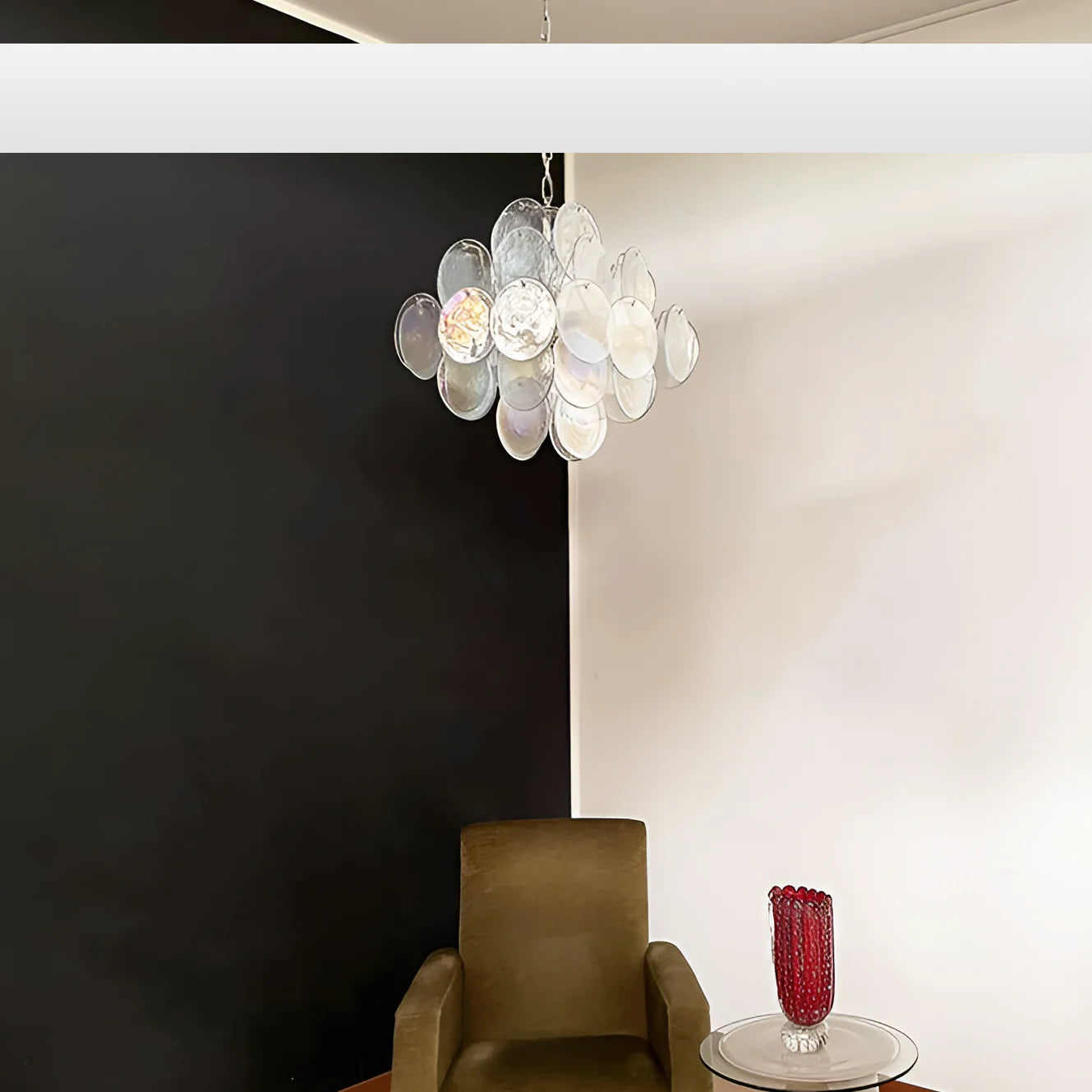 Vintage Murano Iridescent Disks Chandelier - Nuvé