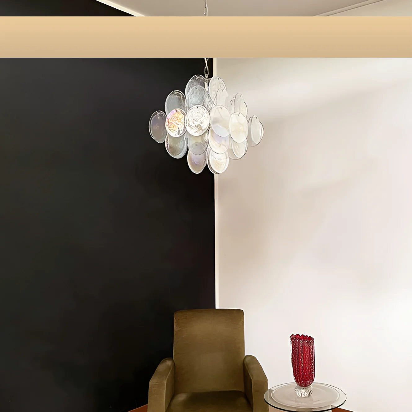 Vintage Murano Iridescent Disks Chandelier - Nuvé