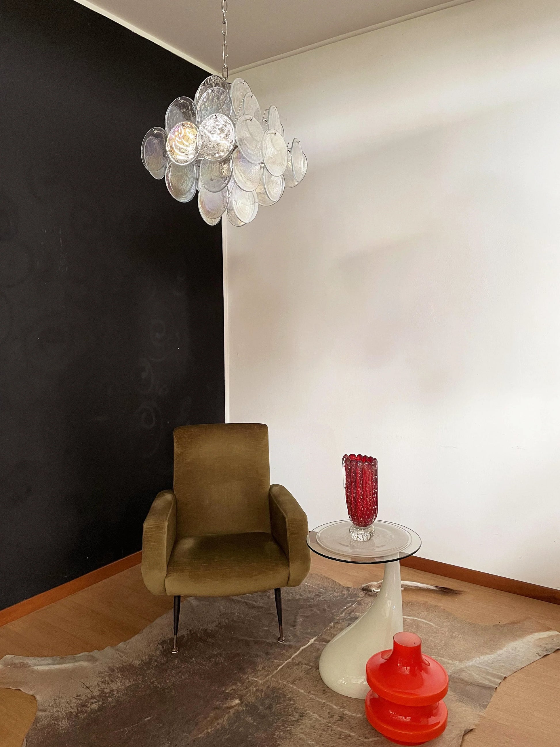Vintage Murano Iridescent Disks Chandelier - Nuvé