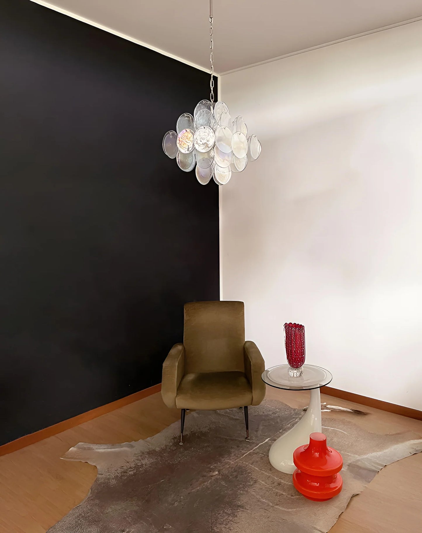 Vintage Murano Iridescent Disks Chandelier - Nuvé