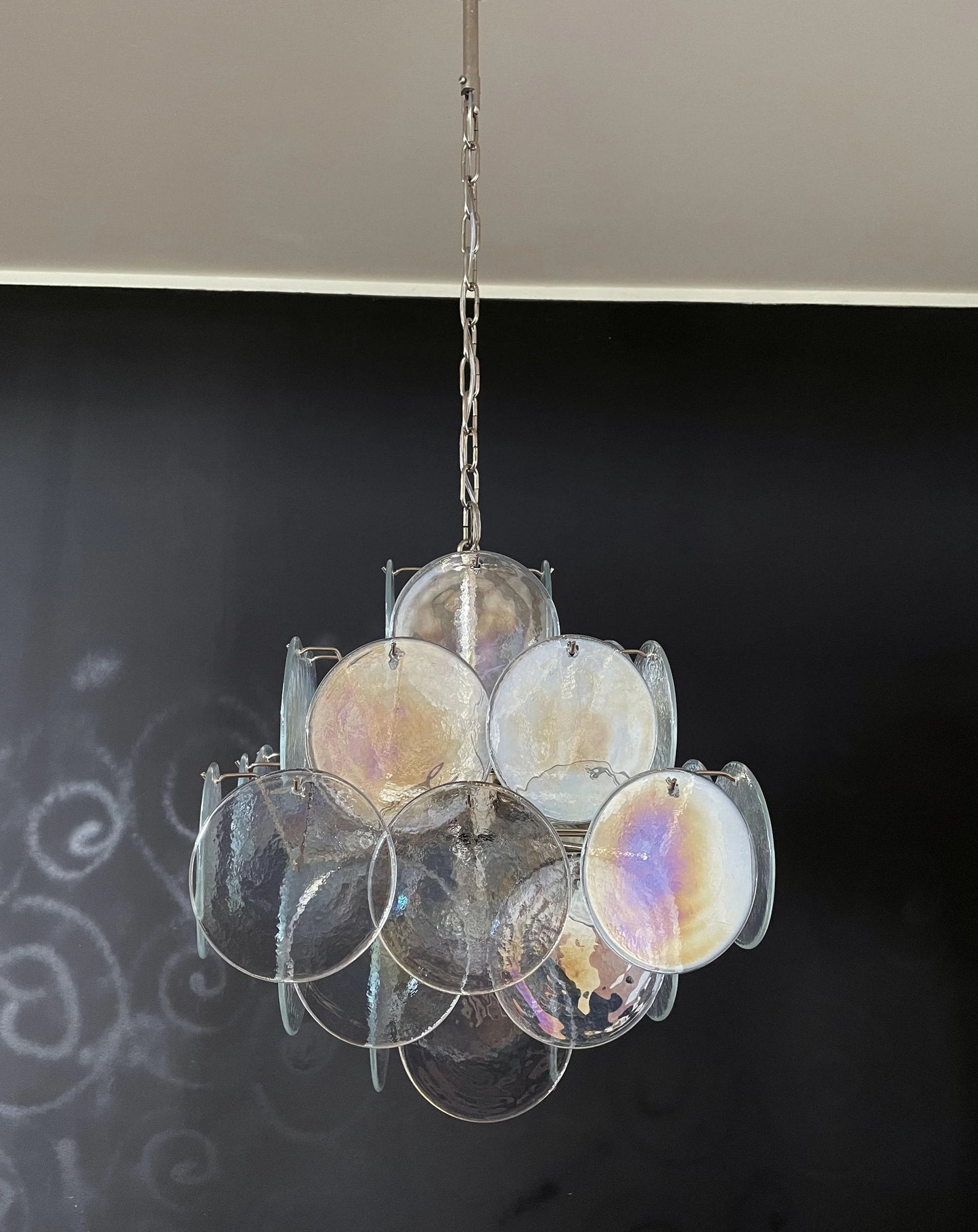 Vintage Murano Iridescent Disks Chandelier - Nuvé