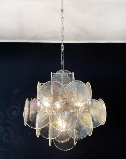 Vintage Murano Iridescent Disks Chandelier - Nuvé