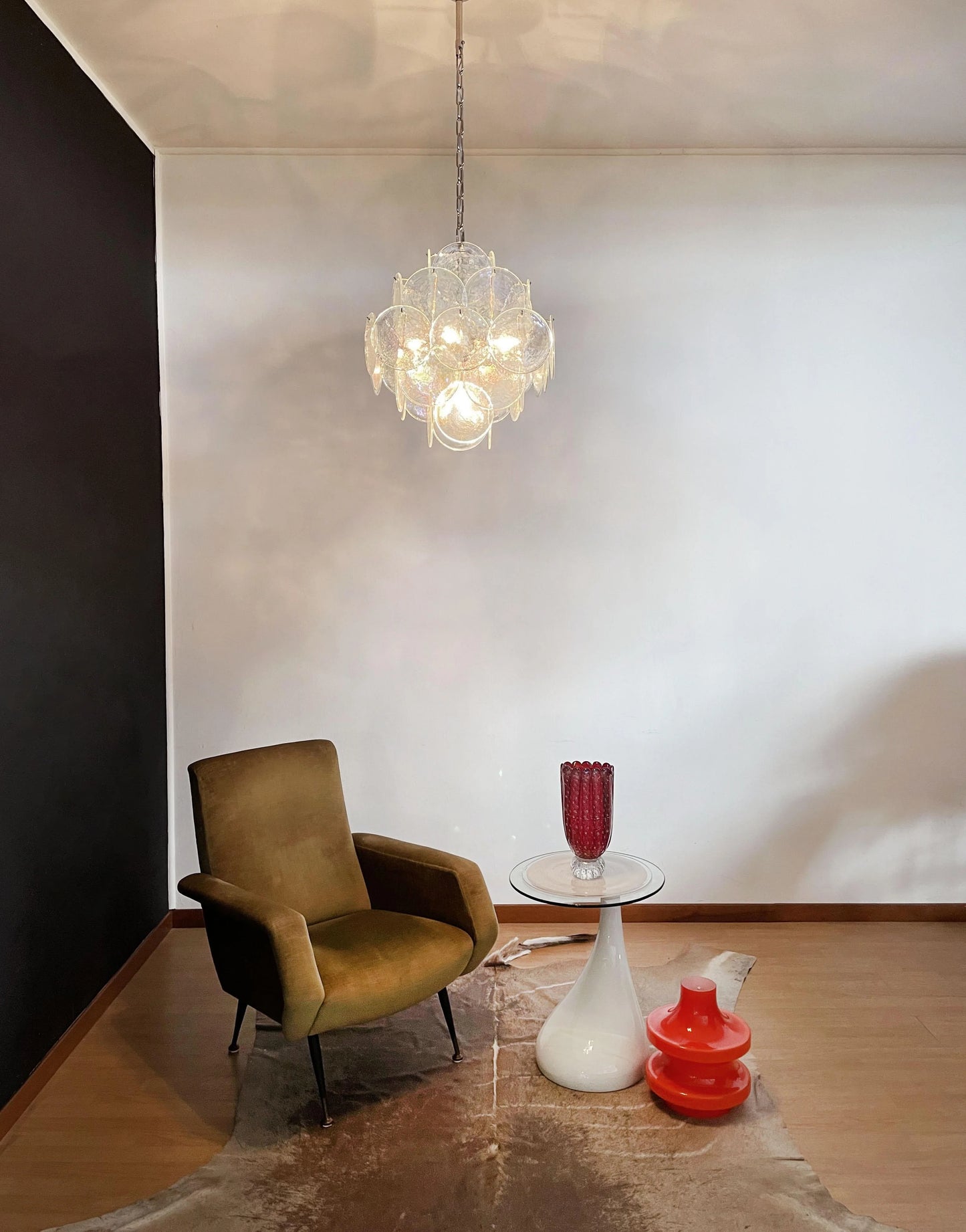 Vintage Murano Iridescent Disks Chandelier - Nuvé