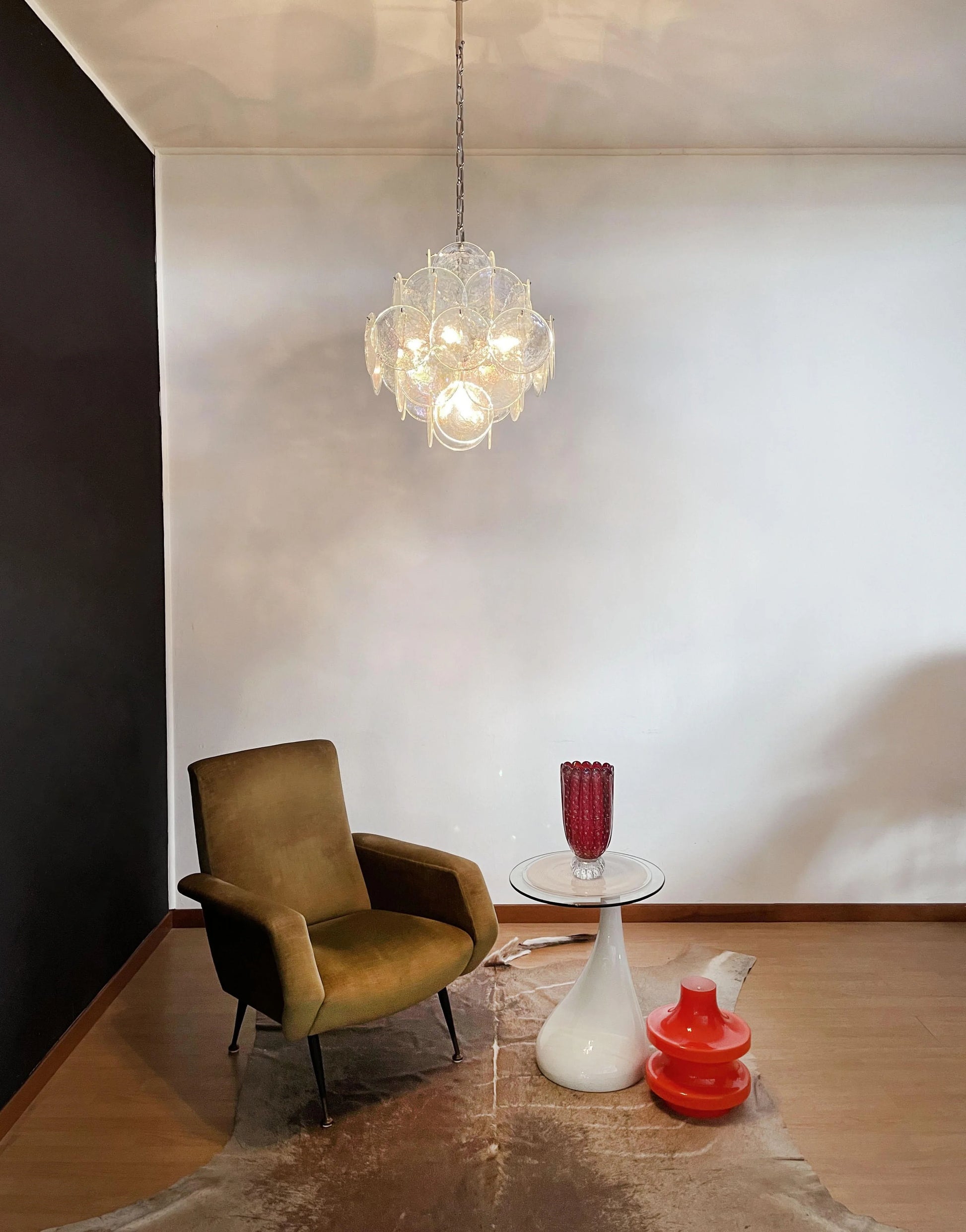 Vintage Murano Iridescent Disks Chandelier - Nuvé