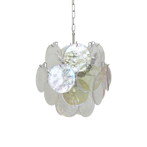Vintage Murano Iridescent Glass Disks Chandelier - Nuvé