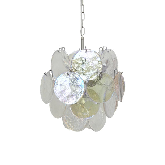 Vintage Murano Iridescent Glass Disks Chandelier - Nuvé