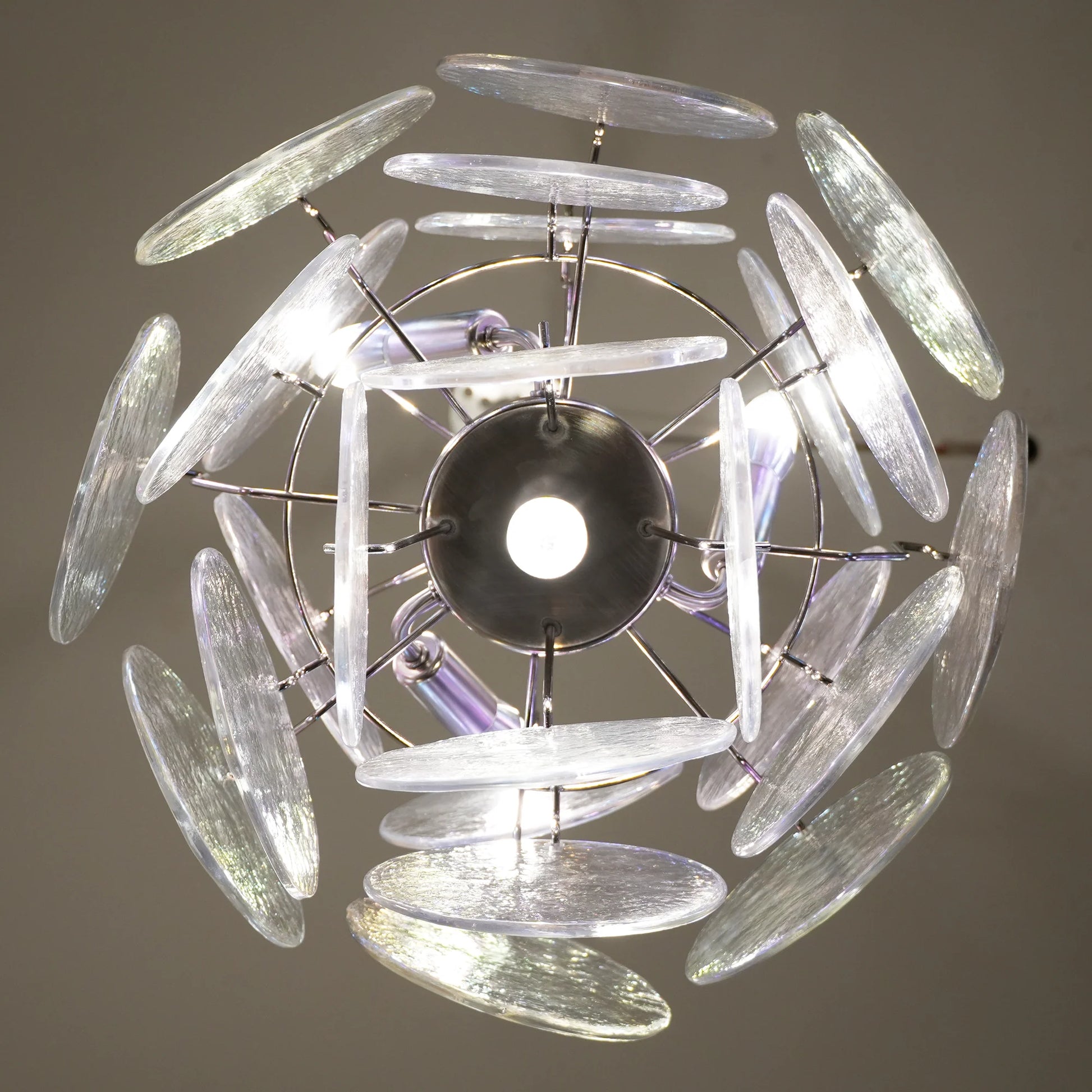 Vintage Murano Iridescent Glass Disks Chandelier - Nuvé