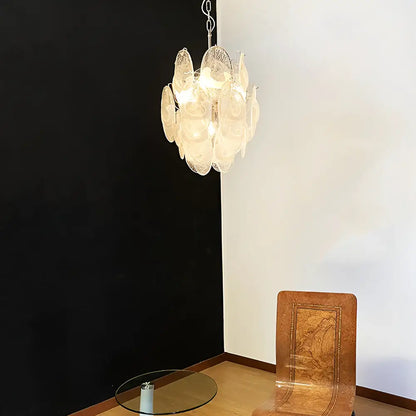 Vintage Murano Lattimo Glass White Chandelier - Nuvé