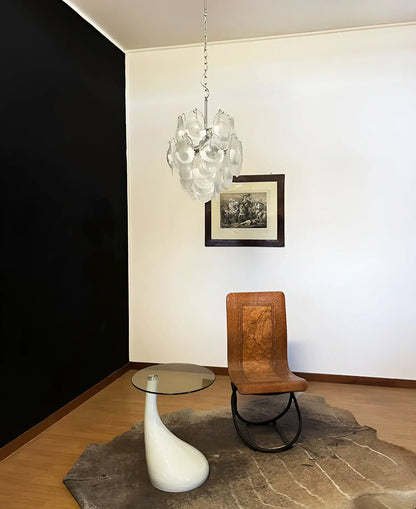 Vintage Murano Lattimo Glass White Chandelier - Nuvé