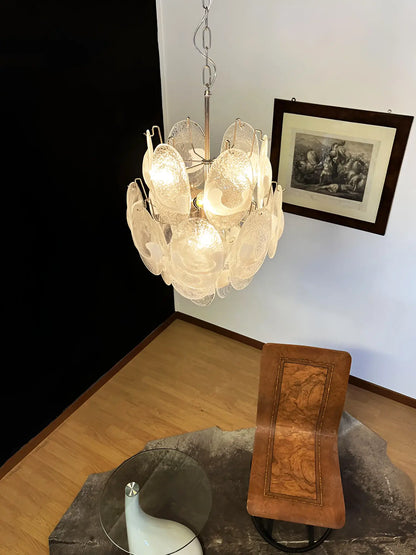 Vintage Murano Lattimo Glass White Chandelier - Nuvé