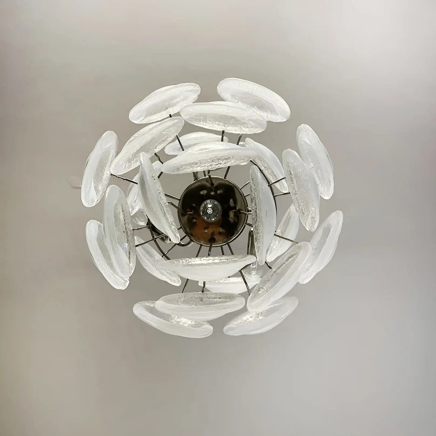 Vintage Murano Lattimo Glass White Chandelier - Nuvé
