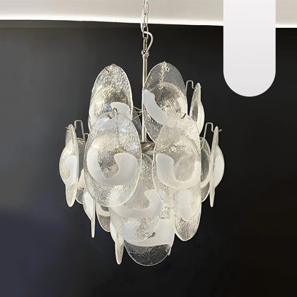 Vintage Murano Lattimo Glass White Chandelier - Nuvé