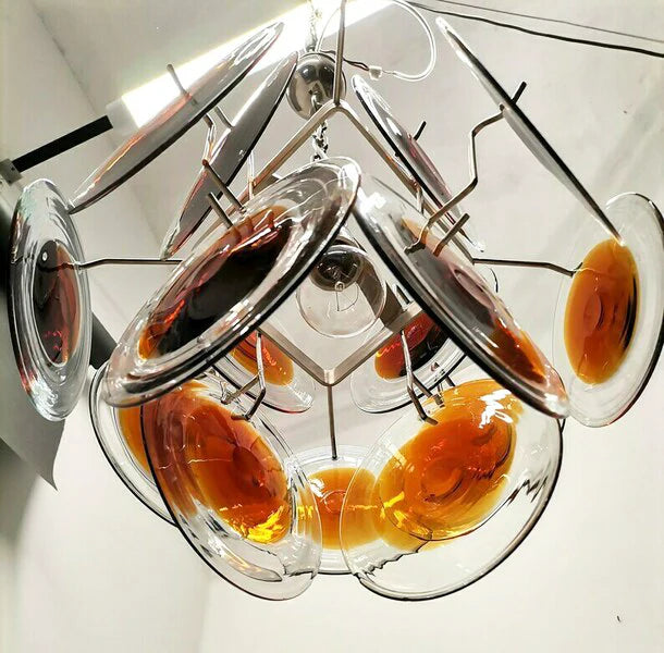 Vintage Murano Orange Brown Chandelier - Nuvé