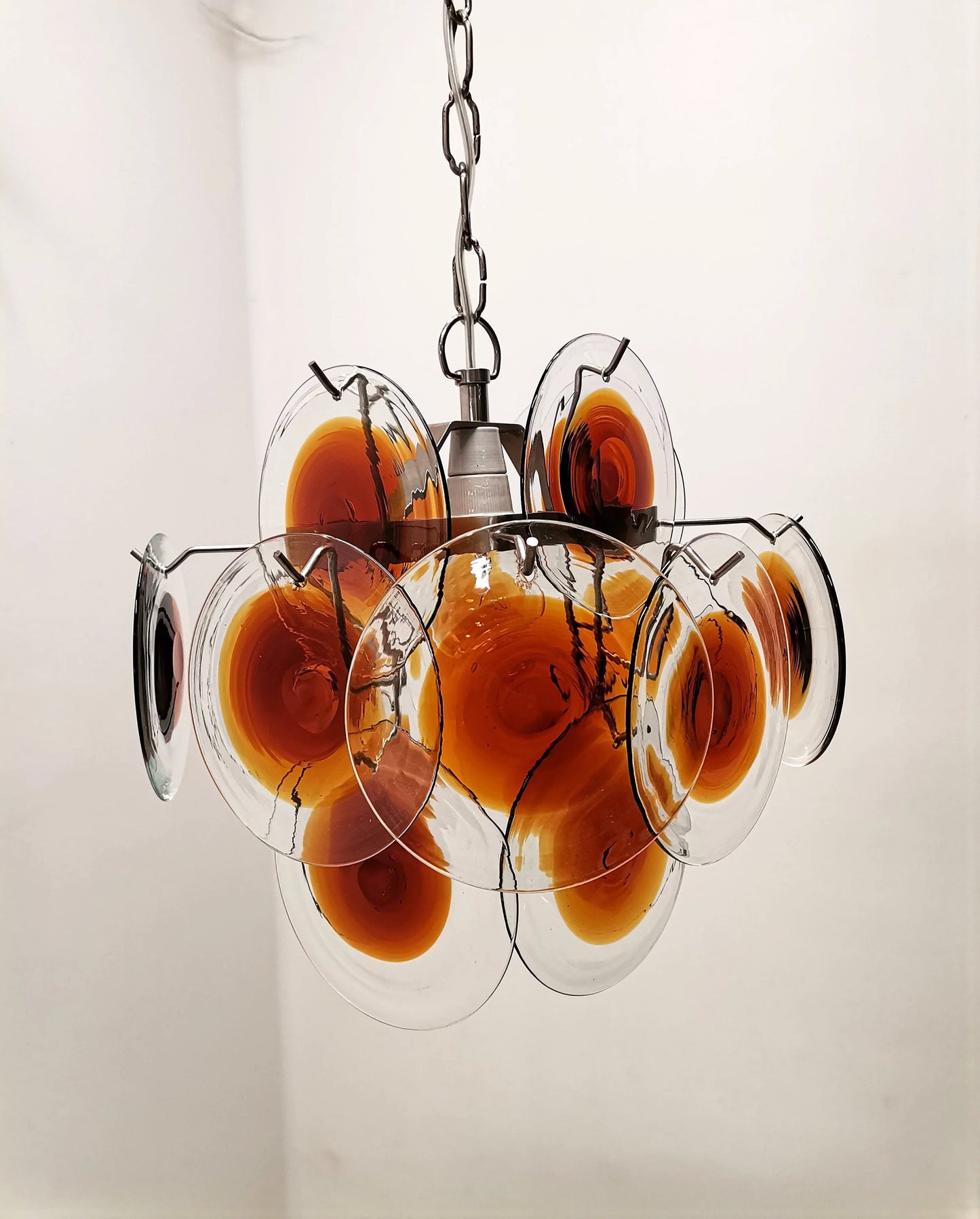 Vintage Murano Orange Brown Chandelier - Nuvé
