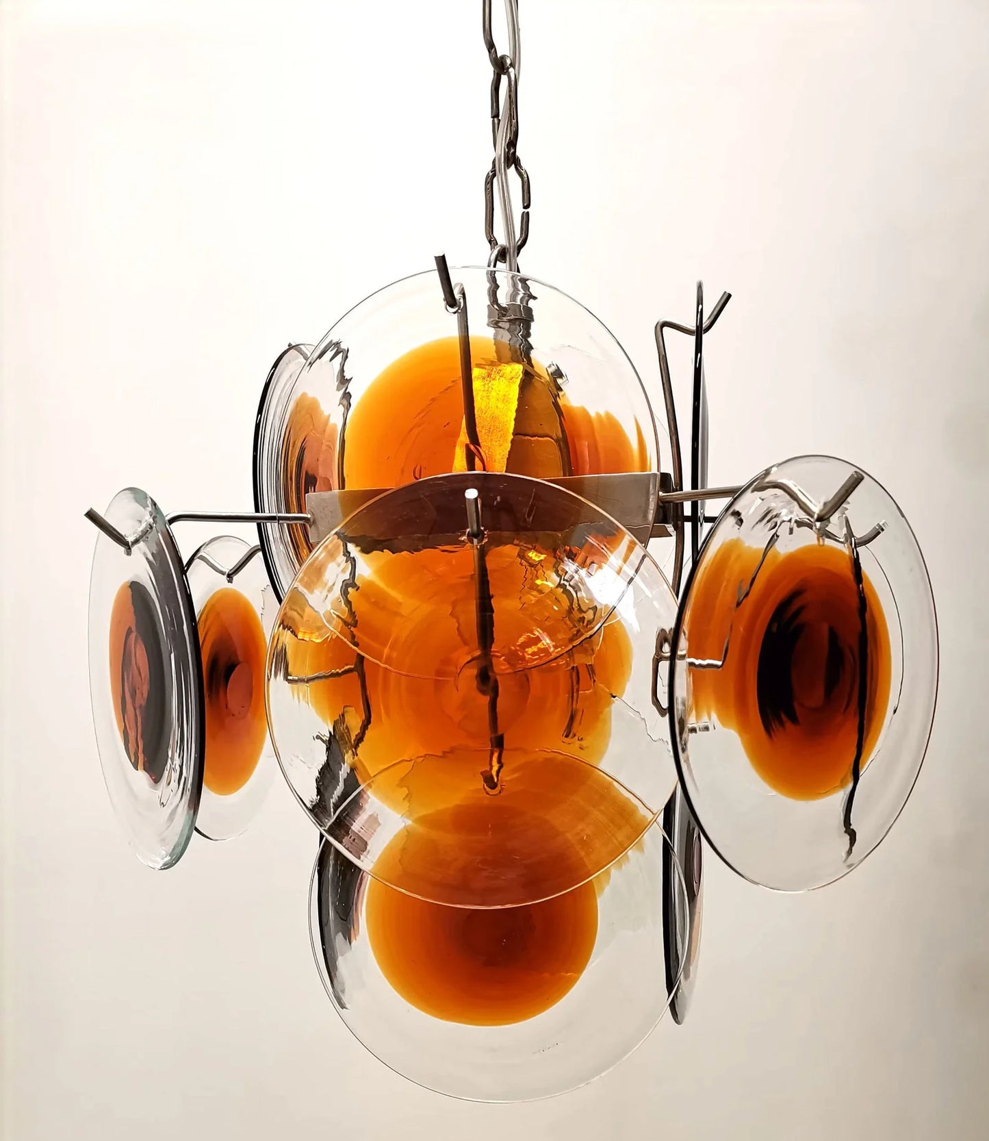 Vintage Murano Orange Brown Chandelier - Nuvé