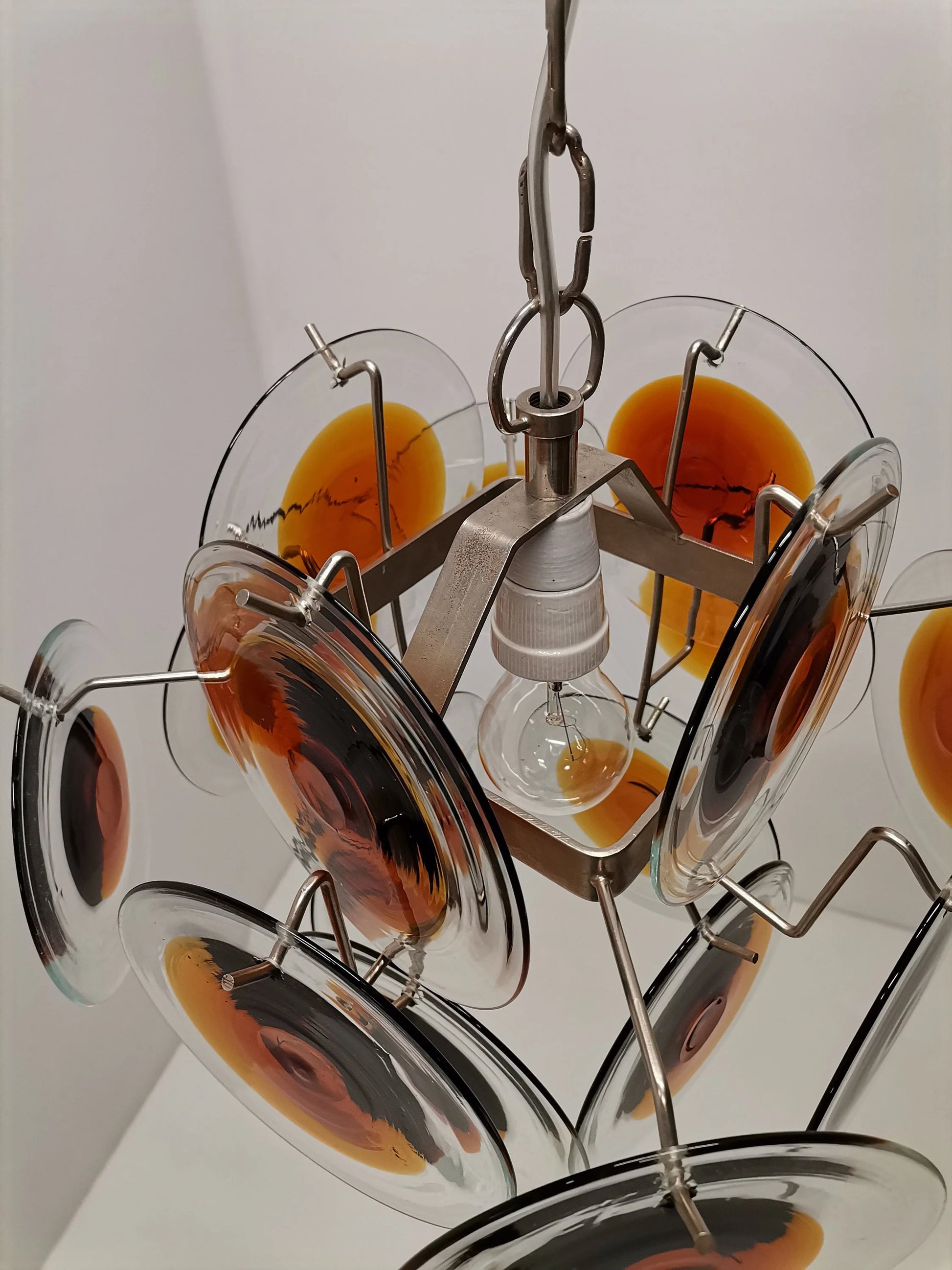 Vintage Murano Orange Brown Chandelier - Nuvé