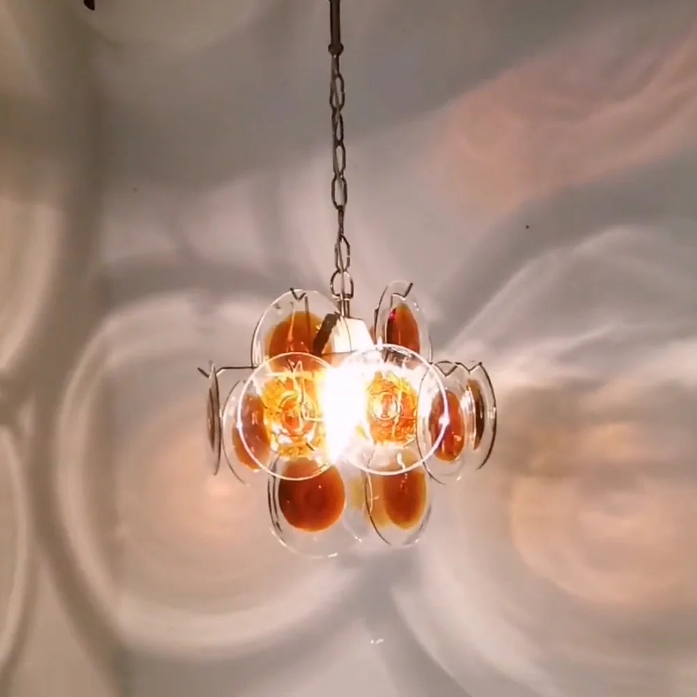 Vintage Murano Orange Brown Chandelier - Nuvé