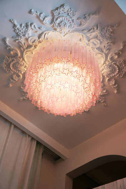 Vintage Murano Pink Glass Ceiling Light - Nuvé