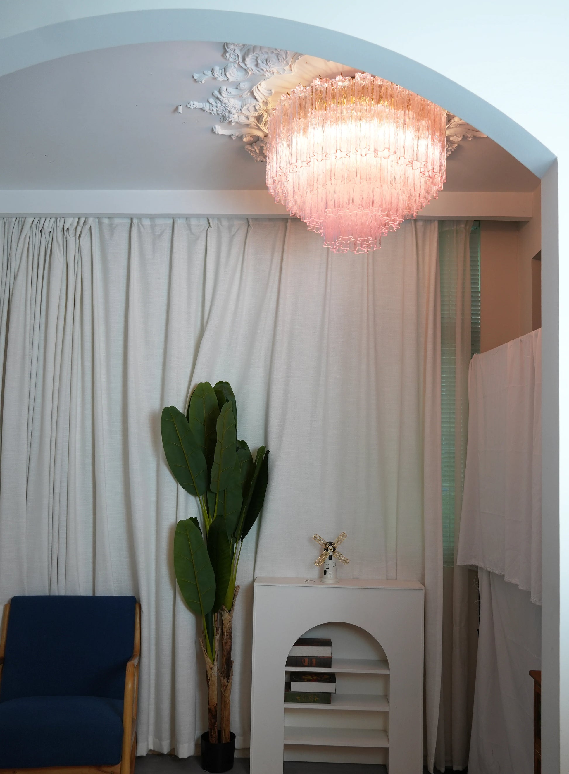 Vintage Murano Pink Glass Ceiling Light - Nuvé