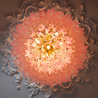 Vintage Murano Pink Glass Ceiling Light - Nuvé