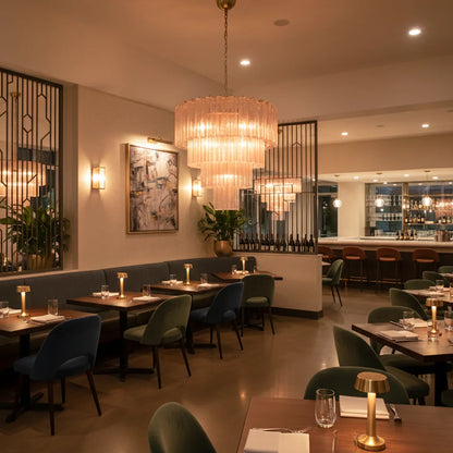 Pink Murano Star Shaped Glass Tube Chandelier - Nuvé