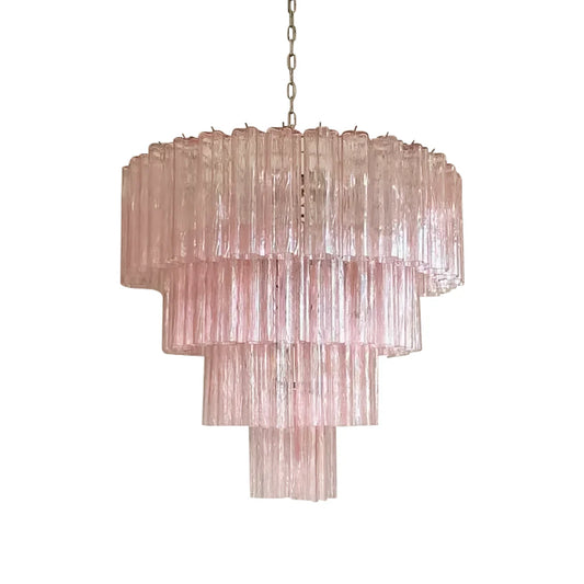 Vintage Murano Pink Glass Chandelier - Nuvé
