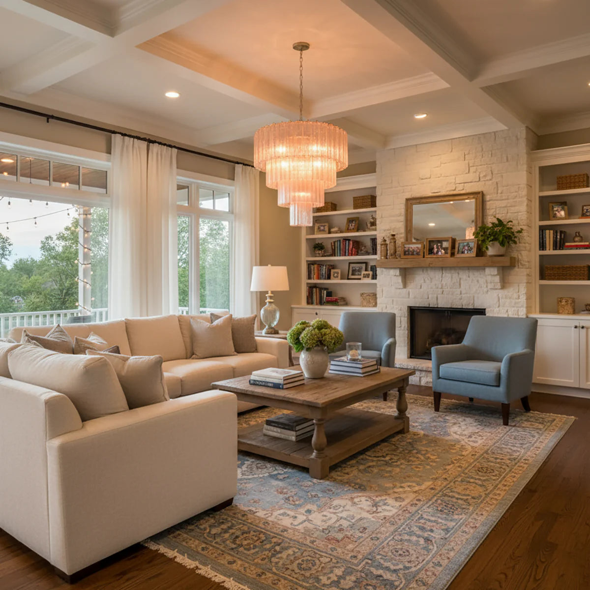 Pink Murano Star Shaped Glass Tube Chandelier - Nuvé