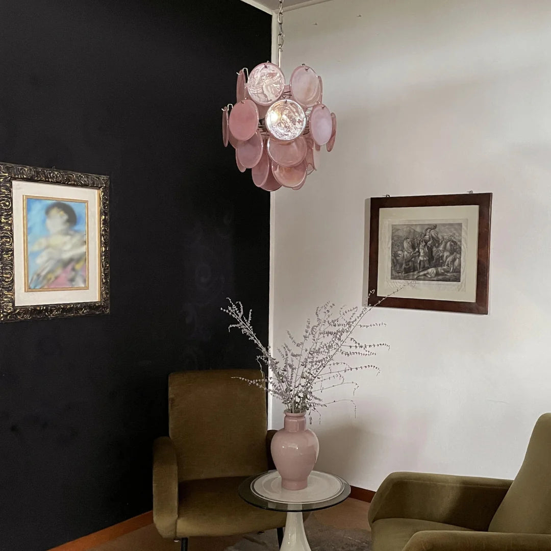 Rosalind Pink Disc Glass Chandelier