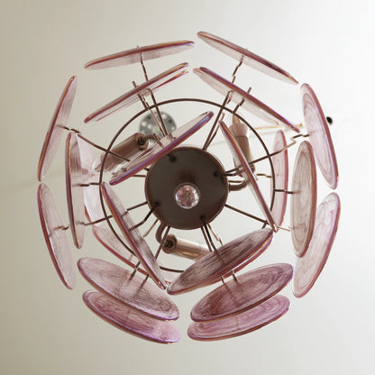 Rosalind Pink Disc Glass Chandelier