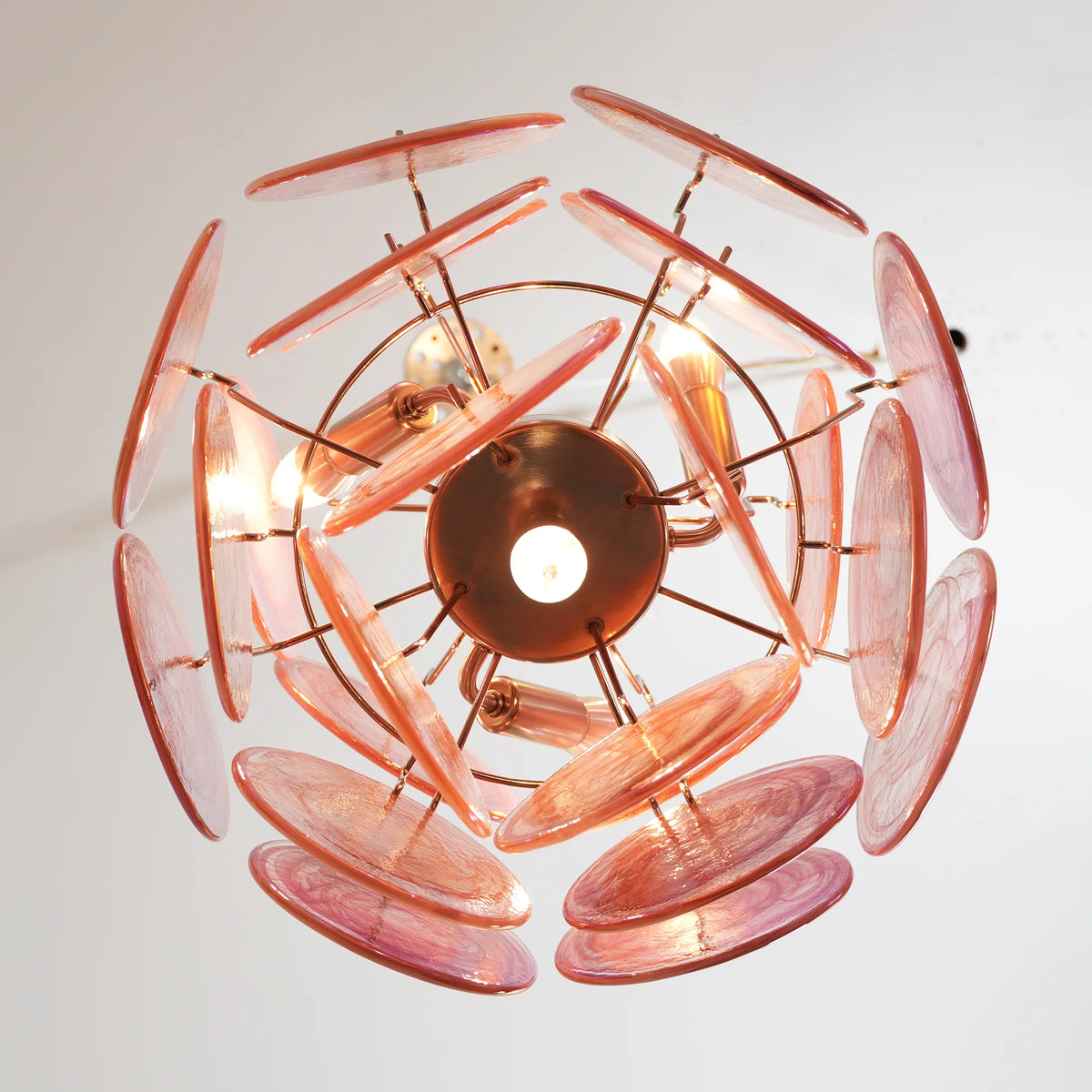 Rosalind Pink Disc Glass Chandelier
