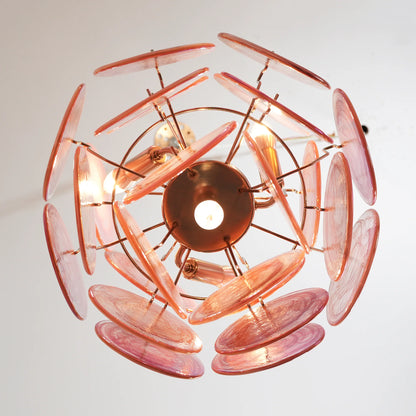 Rosalind Pink Disc Glass Chandelier